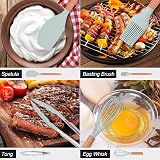 FIOUSY 12-Piece Silicone Kitchen Utensil Set with Wooden Handle Green view 5