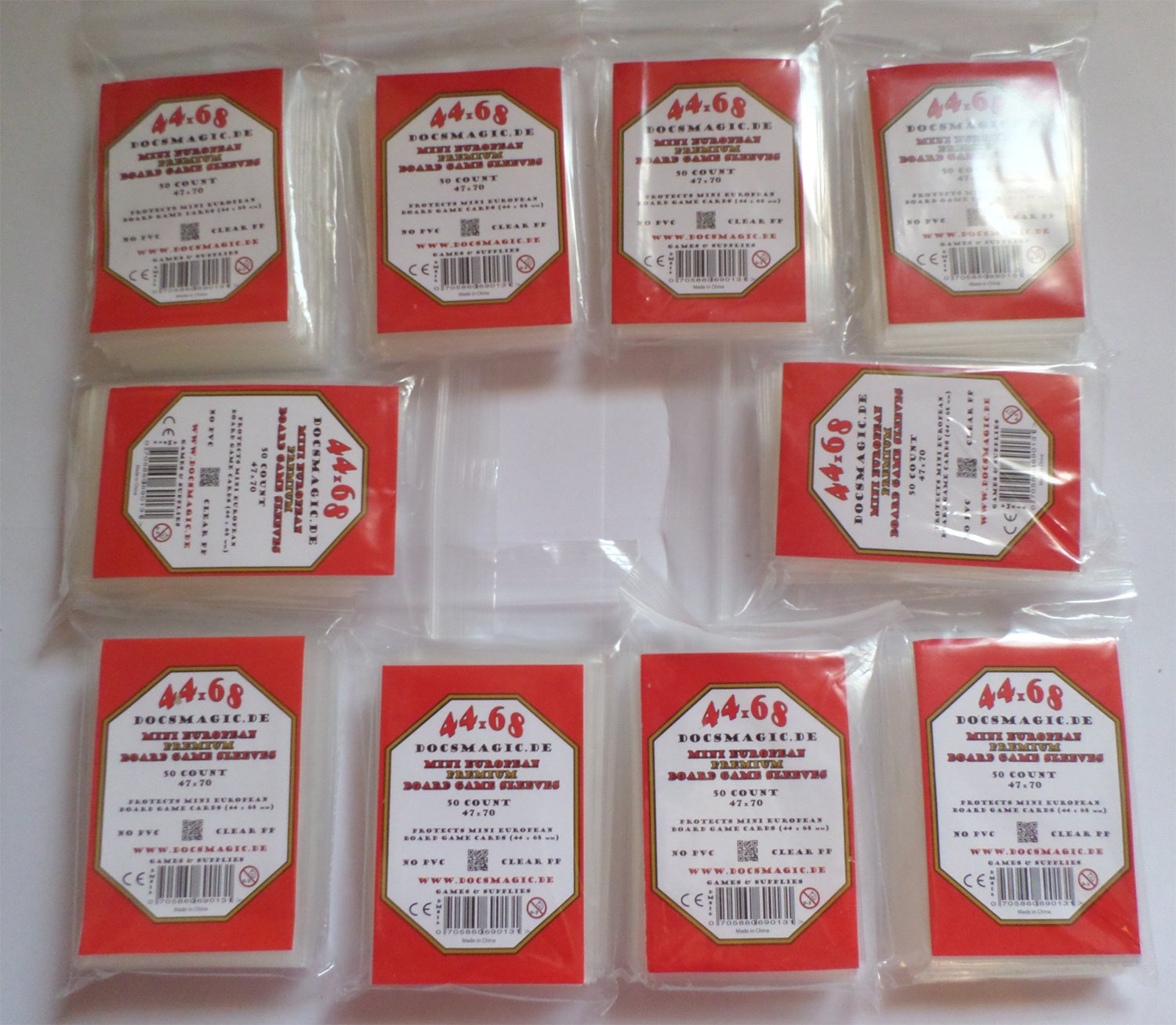 docsmagic.de 500 Premium Mini European Board Game Sleeves - 47 x 70 - Small EU - 44 x 68-10 Packs