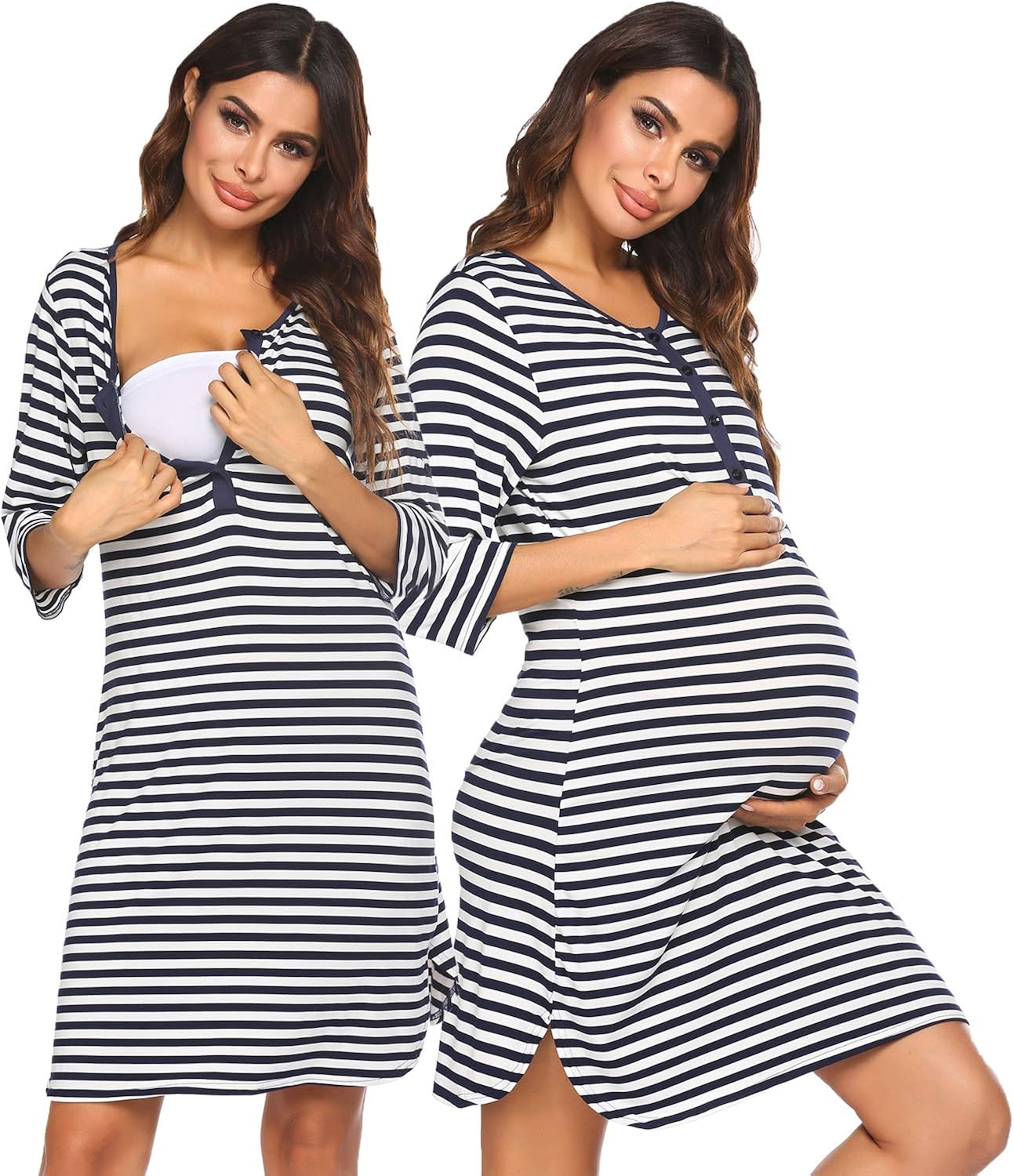 Ekouaer Women Delivery/Labor/Nursing Nightgown Hospital Maternity Gown/Birthing Sleepwear/Nightshirt Breastfeeding S-XXL at  Women’s Clothing store