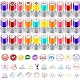 30 Pcs Teacher Stamps for Plastic Self Inking Motivation Colorful Stamps for Education Homework Teacher Grading Prizes Supplies(Classic Style)