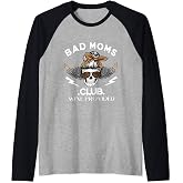 Bad Moms Club Shirt Skull Leopard Sunglasses Momlife Gift Raglan Baseball Tee