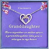Gifytel Granddaughter Gifts from Grandma, Both Pendant and Chain are 925 Sterling Silver Infinity Heart Golden Necklace, Birthday Jewelry Ideas to granddaughter