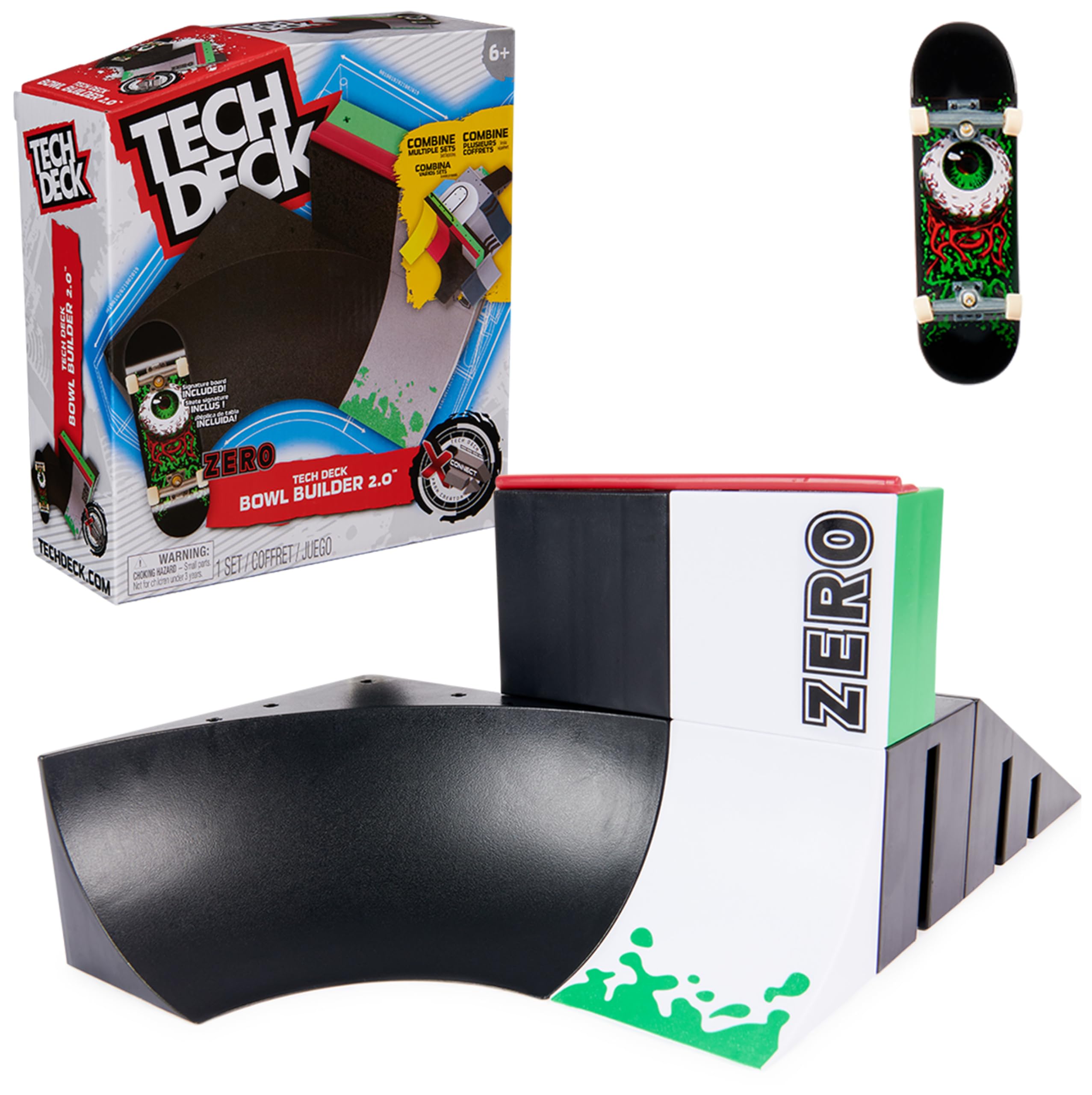 Tech Deck, Bowl Builder 2.0 X-Connect Park Creator, Customisable and Buildable Ramp Set with Exclusive Fingerboard, Kids’ Toy for Ages 6 and up