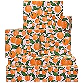CENTRAL 23 Fruit Wrapping Paper - 6 Sheets of Birthday Gift Wrap with Tags - Orange - Recyclable Wrapping Paper for Men Women Girls Boys - Comes with Stickers