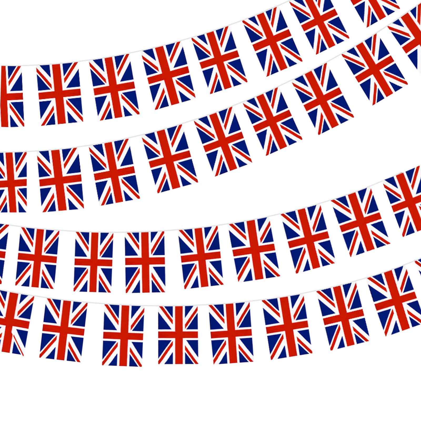 10M UK Union Jack Flag Bunting with 30 Flags for VE Day 80th Anniversary Decorations,Britain VE Day Flags Bunting for 80 Years Victory In Europe WW2 1945-2025 Garden Bar Street Party Decoration