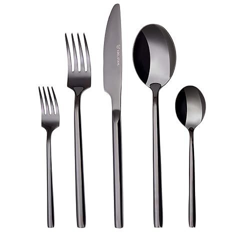 GRÄWE Besteck-Set schwarz 2 Personen 10-teilig geschmiedet Titanium