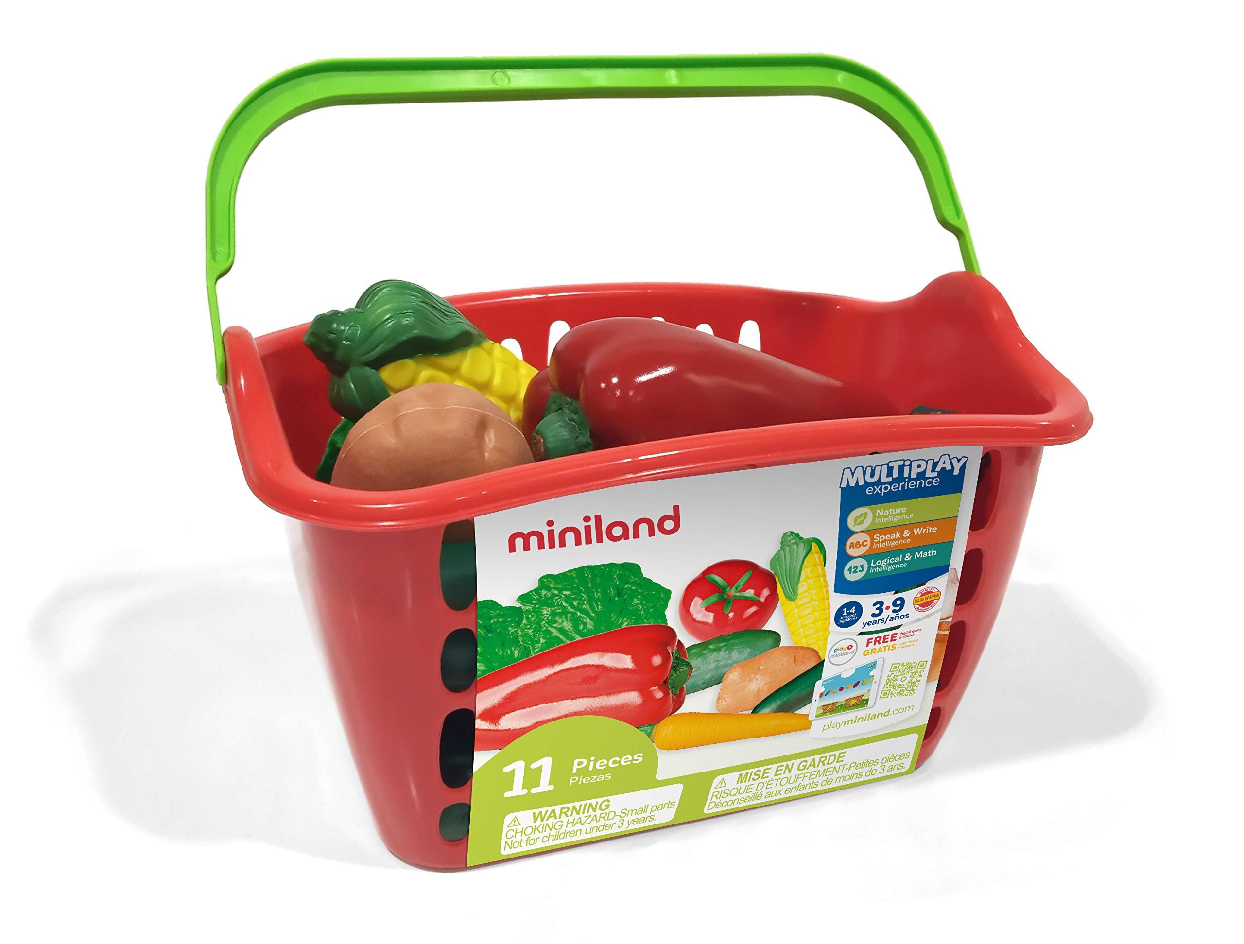 Miniland 30766 Vegetables 11 Pieces, Multi-Color