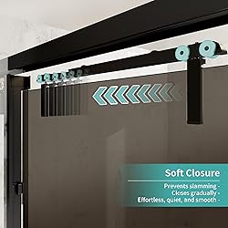 62-66" W x 76" H Semi-Frameless Double Sliding