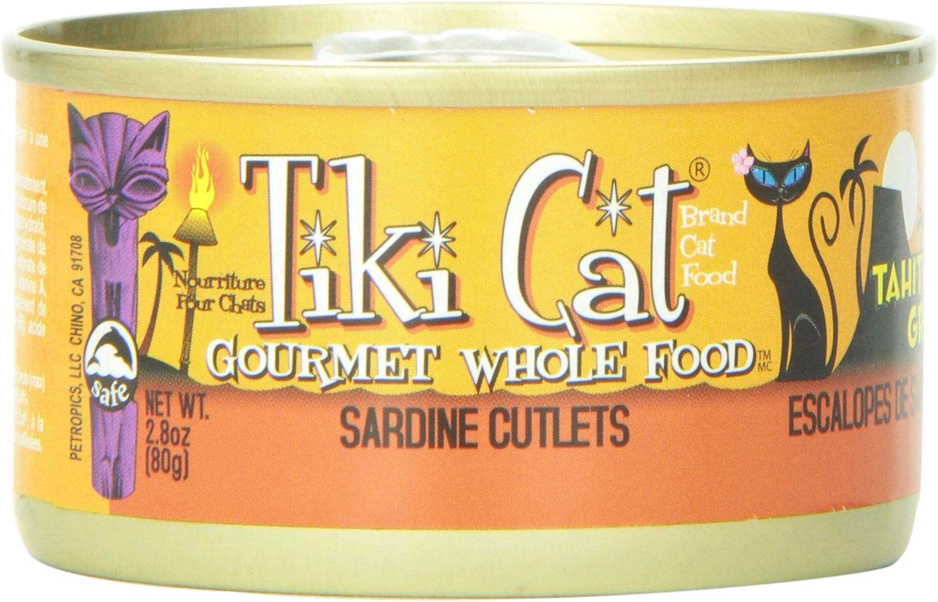 Tiki Cat Gourmet Whole Food12-Pack Tahitian Grill Sardine Cutlets Pet Food