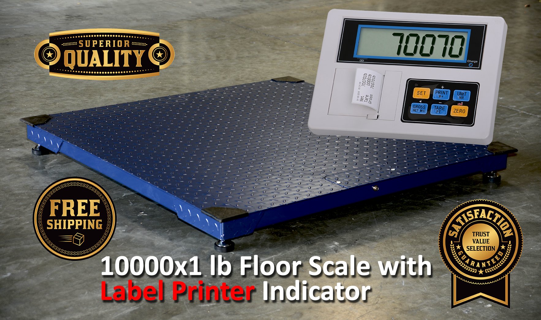 Prime Scales Heavy Duty 48"x48" Floor Scale Pallet Scale With Label