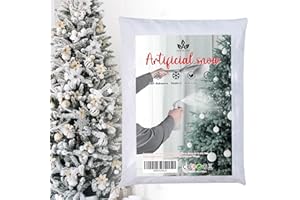 A AINOLWAY 1.5lbs Snow Flocking | Self-Adhesive Snow Flocking Powder | White Fake Snow Christmas Decorations | Artificial Snow for Chrismas Tree, Wreaths, Garland, Village Display