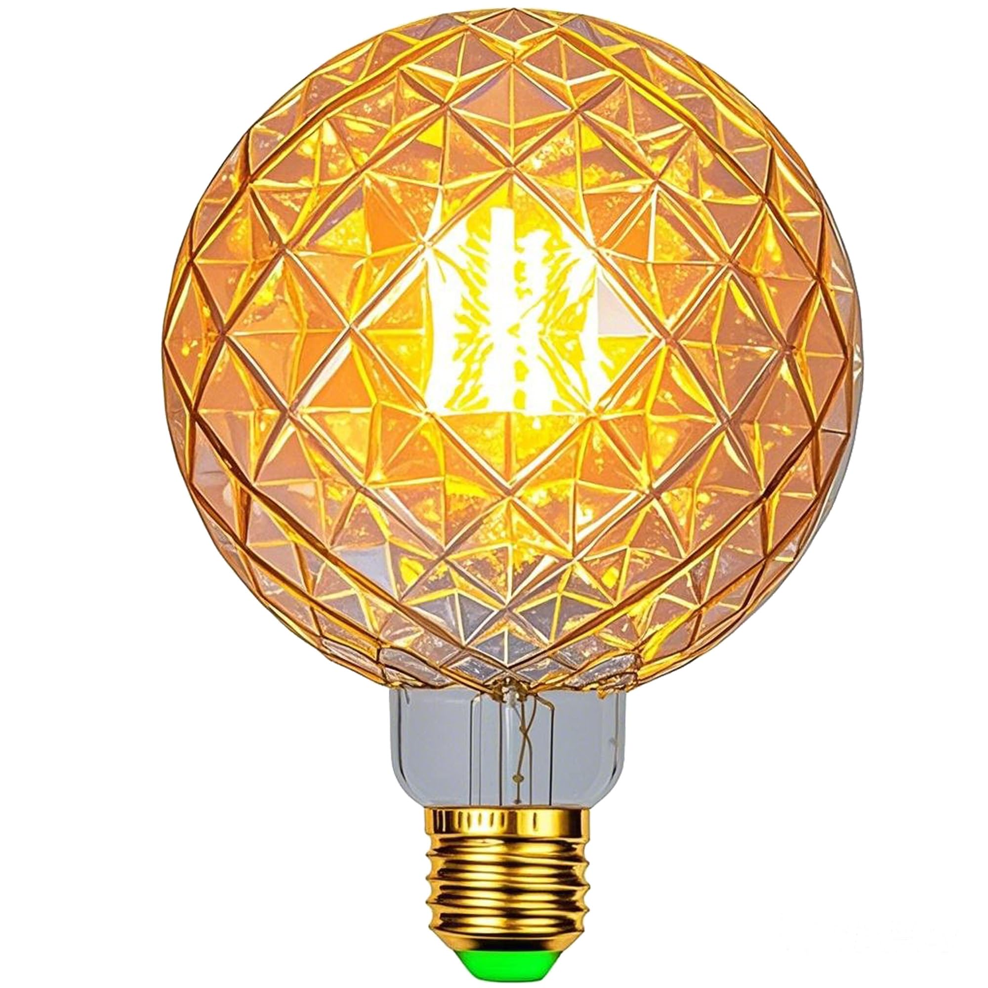 Tianfan Led Bulbs Vintage Light Bulb 4W Crystal Edison Bulb G95 220/240V E27 Specialty Decorative Light Bulb (Golden)