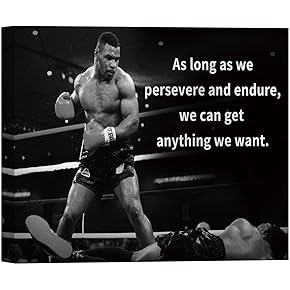 SIGNWIN Canvas Wall Art Mike Tyson with Boxing...