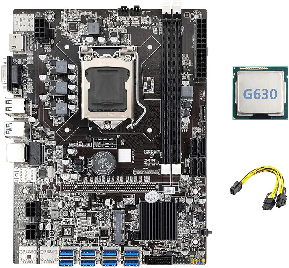 Lodokdre B75 ETH Mining Motherboard 8XPCIE USB G630 CPU LGA1155 MSATA Miner