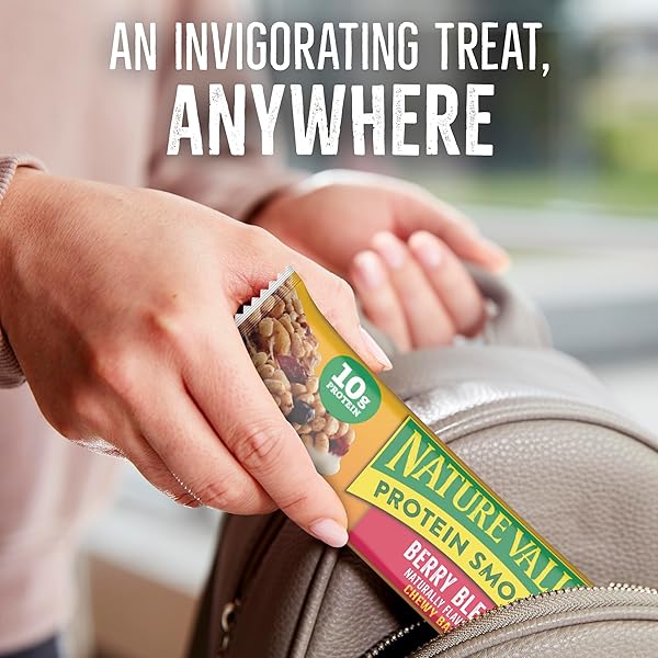 NATURE VALLEY PROTEIN SMOOTHIE CHEWY SNACK BARS, BERRY BLEND PROTEIN BARS, 5 BARS, 7.1 OZ