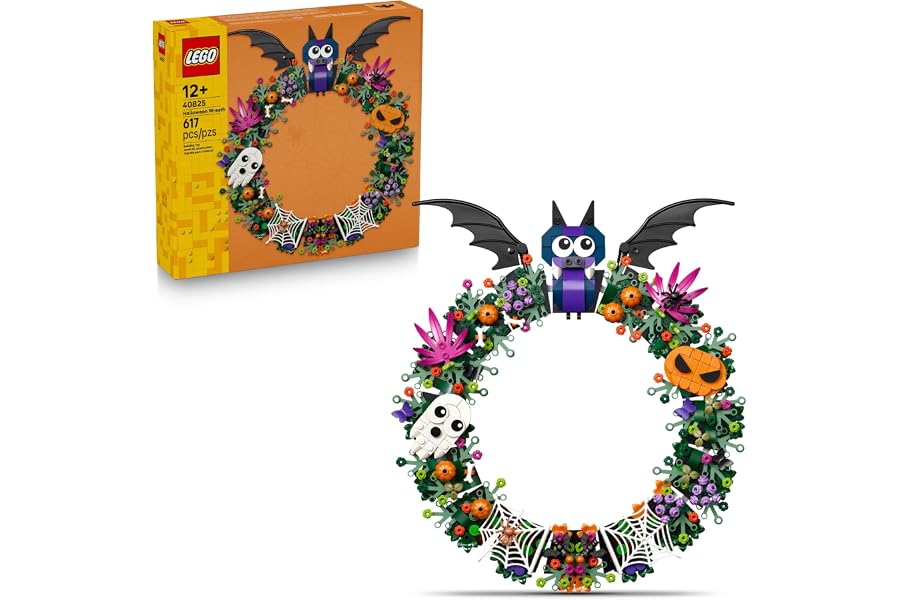 LEGO Halloween Wreath 40825 | Building Toys for Boys & Girls, Ages 12+, Halloween Decor & Craft, W/ String to Hang, 617 pieces, Gift for Kids
