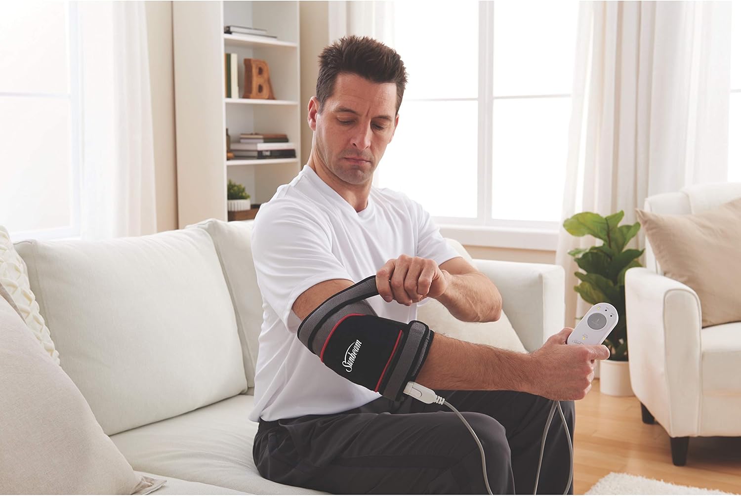 Sunbeam Flextemp Joint Wrap for Pain Relief Hot & Cold Therapy for Elbow or Knees Heating Pad With 3 Heat Settings & 2 Hour Auto-off: Health & Personal Care