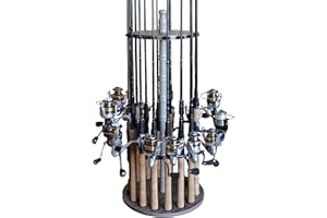 Rush Creek Creations | Rod Holder for 16 Fishing Poles, Garage Organization and Storage, for Reels, Gear, Accessories, Tackle Box