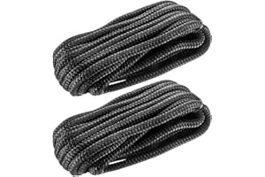 J-FM TWNTHSD Boat Dock Lines: 3/8" x 20' Double Braided Nylon Dock Line, Marine-Grade with 12" Loop - Black, 2 Pack