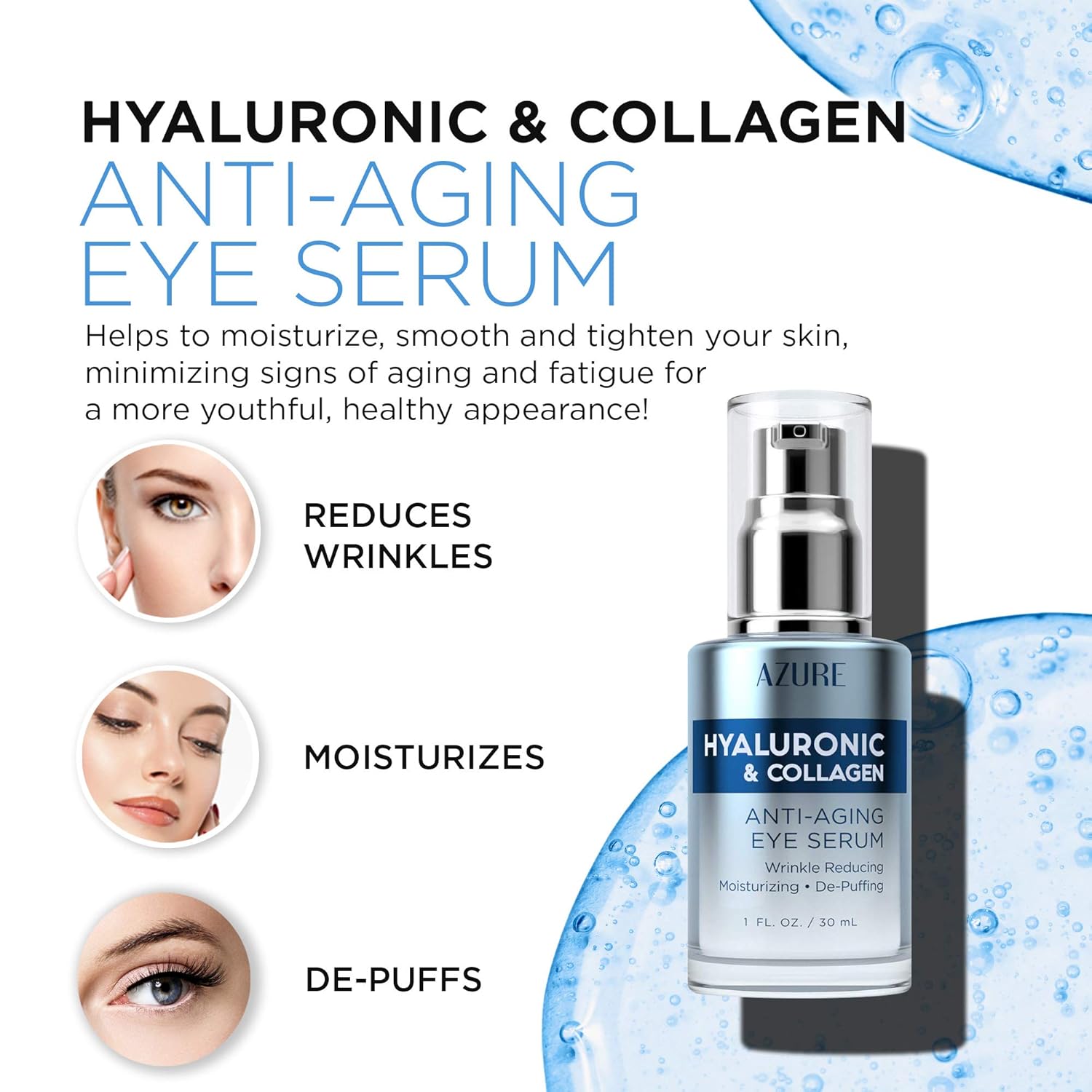 azure hyaluronic collagen eye serum