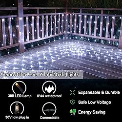 OYCBUZO 300LED White Net Lights, 14.8ft x 5ft