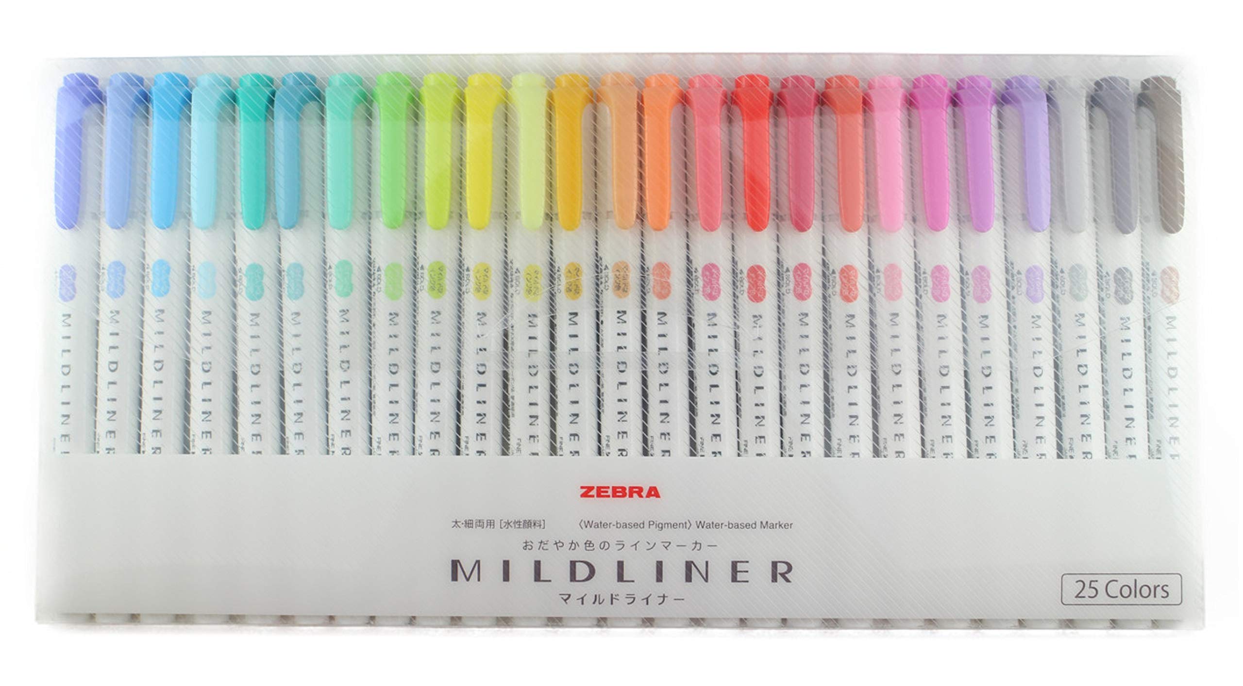 Photo 1 of ?New?ZEBRA Mildliner Water-based Marker, Twin tips (Bold and Fine), Assorted Pastel Color, 25 Colors Set (WKT7-25C)