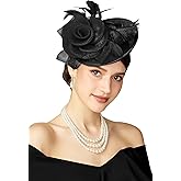 BABEYOND Fascinators Hats for Women - Tea Party Kentucky Fascinator Derby Pillbox Hat Mesh Feathers Headband with Hair Clip