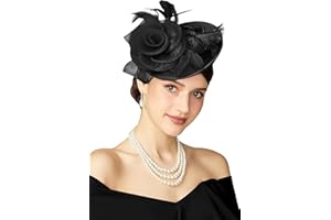 BABEYOND Fascinators Hats for Women - Tea Party Kentucky Fascinator Derby Pillbox Hat Mesh Feathers Headband with Hair Clip