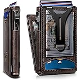 BULLIANT Men Wallet,Magnetic Metal Wallet Money Clip 9Cards Pop-up Access RFID Blocking