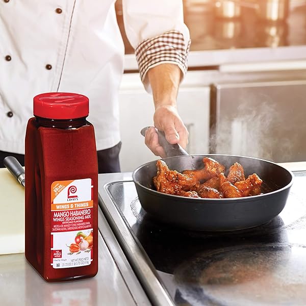 LAWRY’S MANGO HABANERO WINGS SEASONING MIX, 21.75 OZ – ONE 21.75 OUNCES OF MANGO HABANERO DRY RUB SEASONING FOR A SWEET, SPICY FLAVOR – BEST ON CHICKEN WINGS AND FRIED FOODS