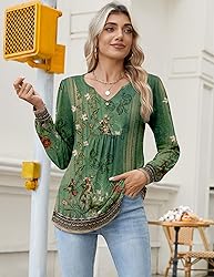 Zeagoo Women's Dressy Casual Tops Floral Boho Shirt