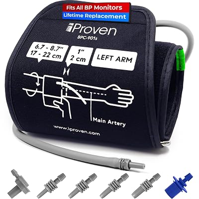 Small Cuff Compatible with All Automatic Blood Pressure Monitors, Curved Fit, 6.7"-8.7" Inches (17-22CM), Small, Pediatric Replacement Cuff for Child & Woman with 6 Connectors