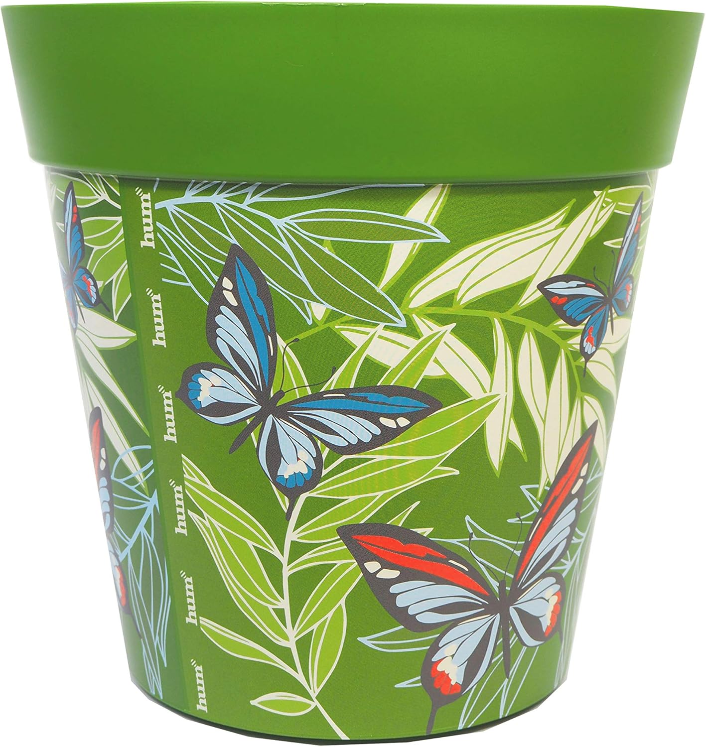 Hum Flowerpots, 22cm, Various Patterns Colours and Sizes, Indoor/Outdoor Plastic Plant Pot, Green Butterfly Palms - Image 3
