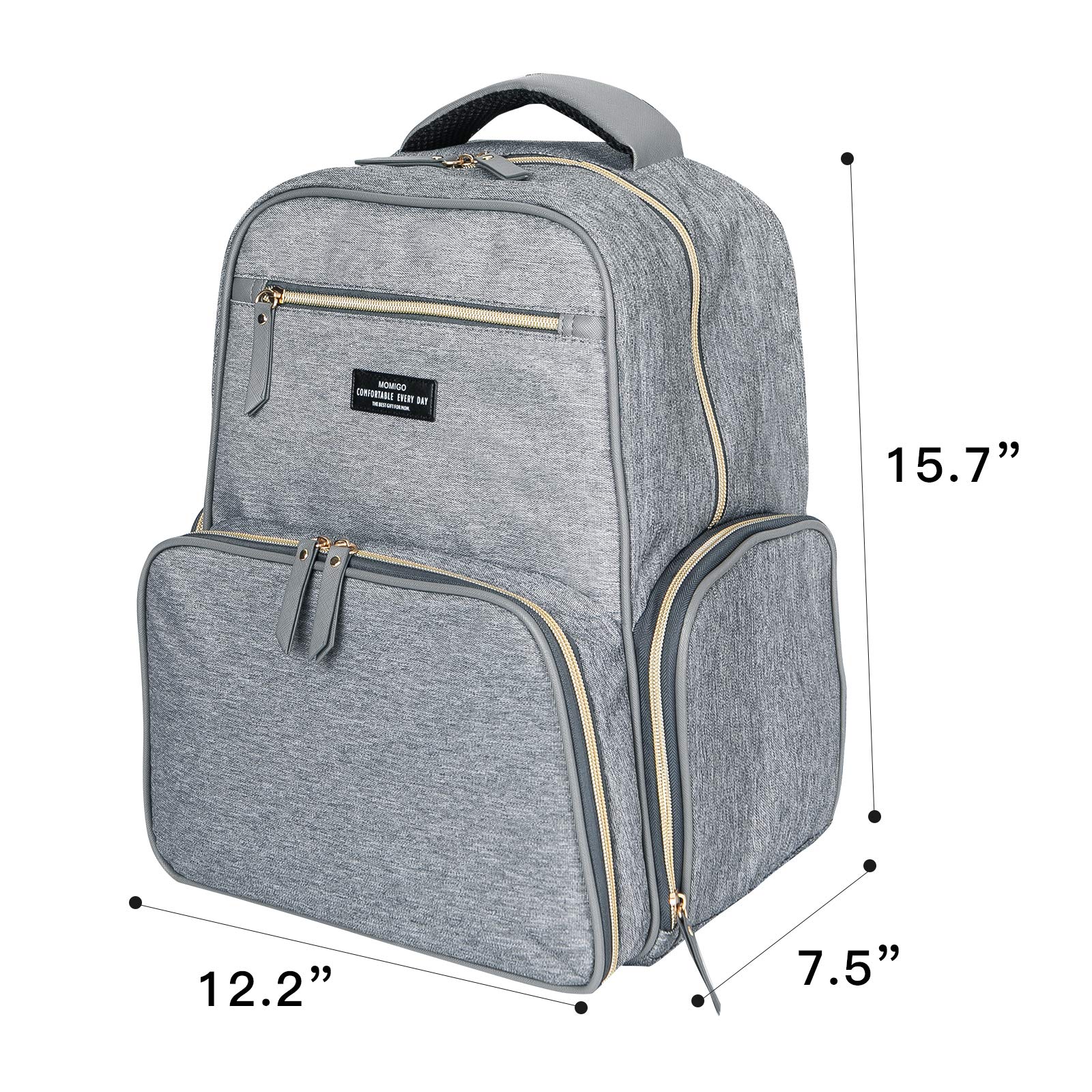 MOMIGO Breast Pump Backpack Diaper Bag - Multi-Function Mommy Outdoor Working Backpack with Insulation Pocket