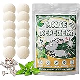 Mouse Repellent Balls, Peppermint Oil Moth Balls for Rats and Squirrels, Natural Pest Control Rodents Deterrent for Indoor/Outdoor Use, Home, Garage, House, Car - Safe for Humans & Pets