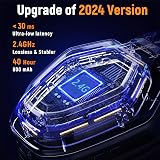 Ozeino Wireless Gaming Headset 2.4GHz 40H Battery PS5 PS4 PC USB-C view 2