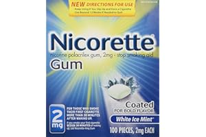 Nicorette OTC Stop Smoking Nicotine Gum, 2mg-White Ice Mint-100 ct.