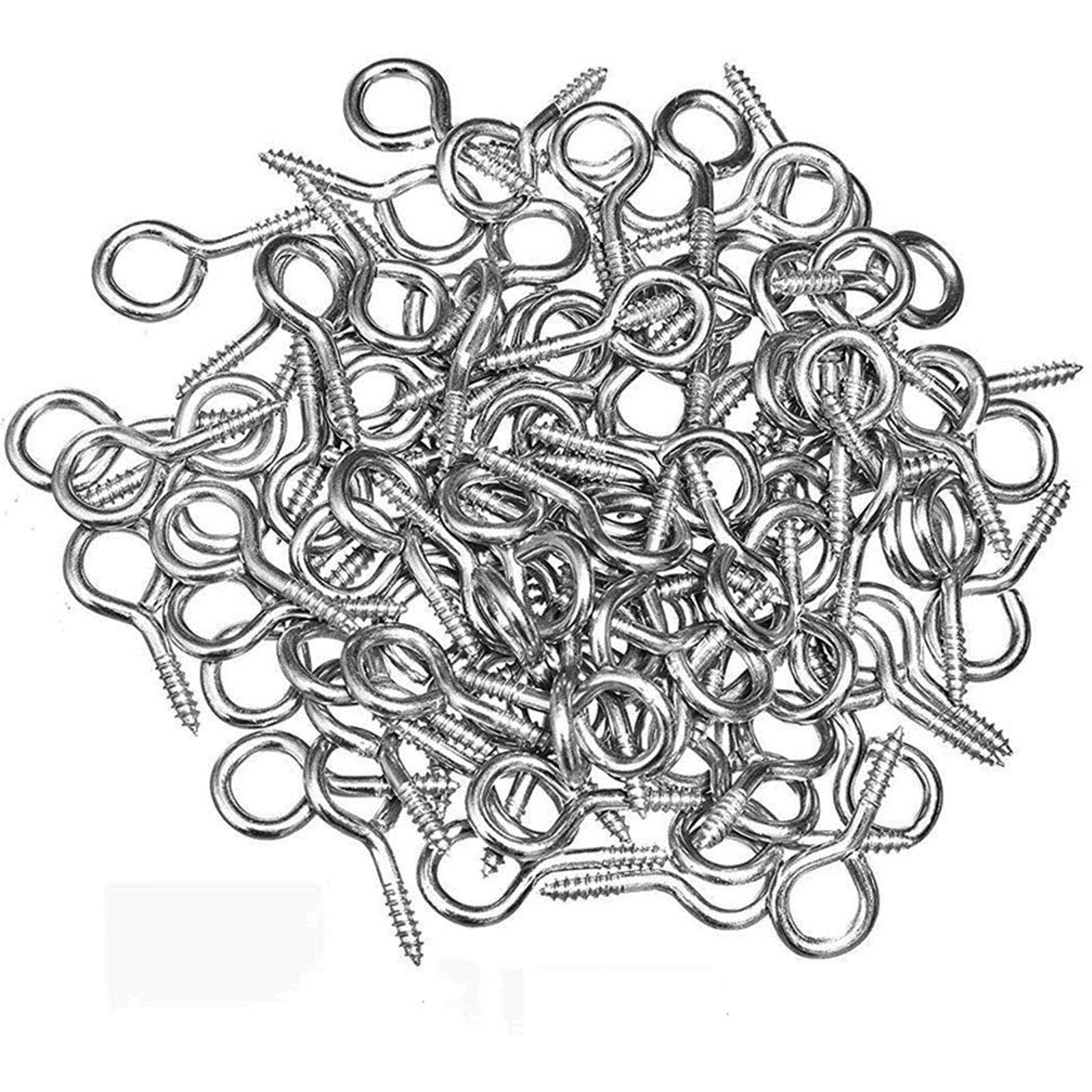 MZMing 300 Pack Mini Screw Eye Pin 15mm x 7mm Chrome Plated Eye Bolts Bail Peg Handmade Accessories for DIY Jewellery Making Bead Curtains Wood Resin Small Adorn Articles Clay Charm Craft Projects