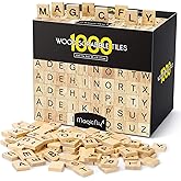 Magicfly 1000 Pcs Scrabble Tiles, Wooden Letter Tiles | A-Z Capital Letters for Crafts, Spelling, Scrabble Crossword Game