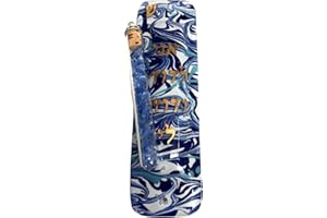 Tamara Baskin Art Glass Wedding Mezuzah - I Am My Beloved's and My Beloved is Mine - Gift Box and Non Kosher Scroll Included (Marbled Blue & White)