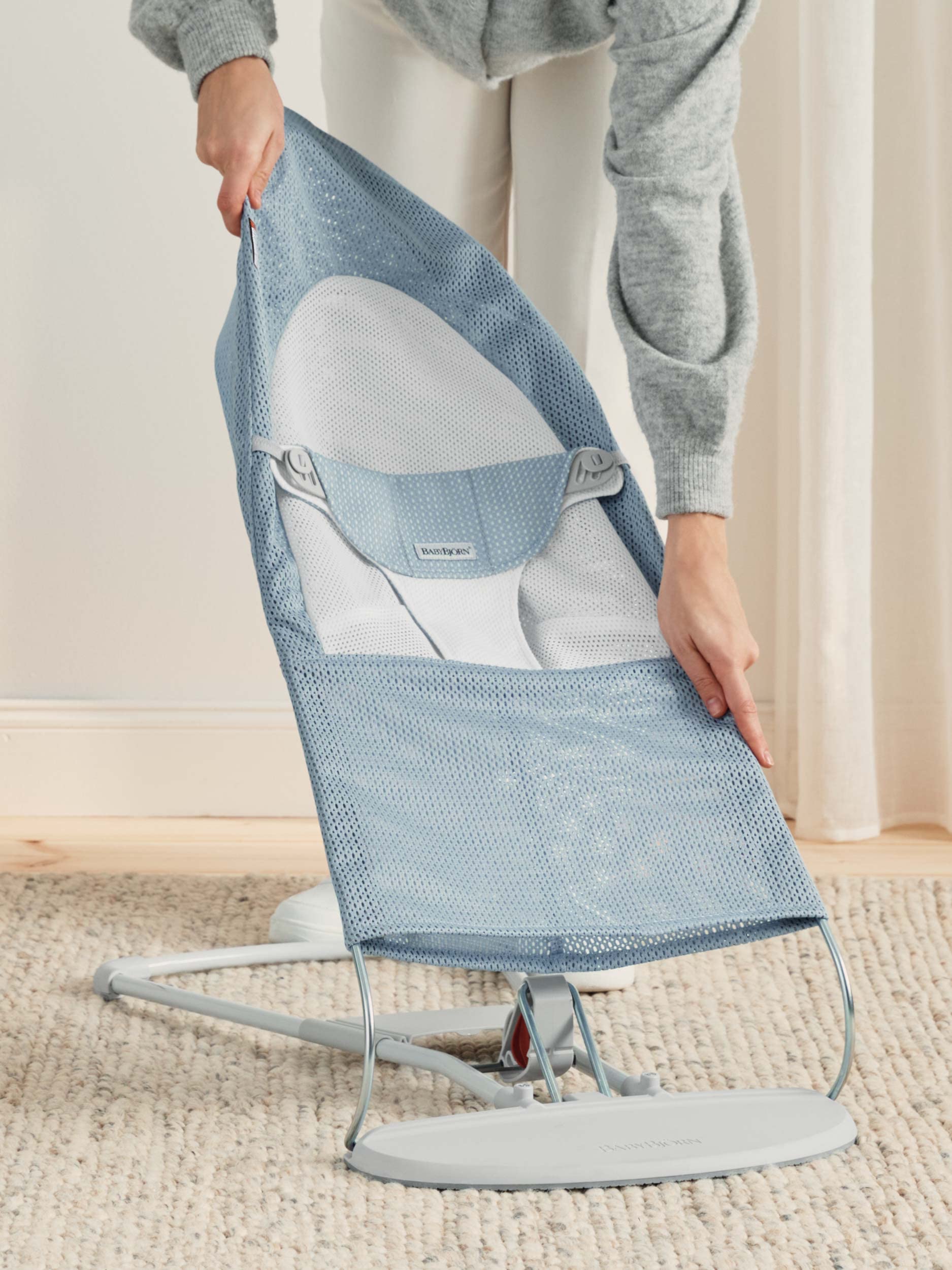 Extra Fabric seat for Bouncer, Mesh, Sky Blue/White