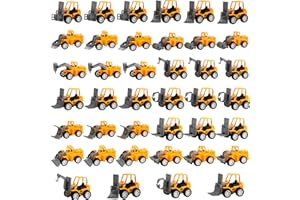Restroma 40 Pieces Mini Construction Vehicles Bulk Pull Back Trucks Engineering Vehicles Small Constructions Toys for Kids Construction Party Favors (Color Style 2)
