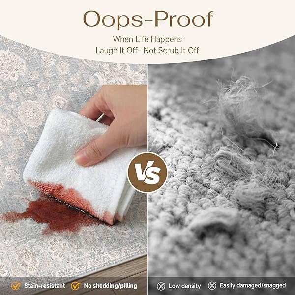 WONDRG 8X10 GREY BROWN WASHABLE AREA RUG FOR LIVING ROOM BEDROOM NEUTRAL FLORAL SOFT NON SLIP RUG LOW PILE DISTRESSED CARPET FOR DINING ROOM NURSERY OFFICE INDOOR