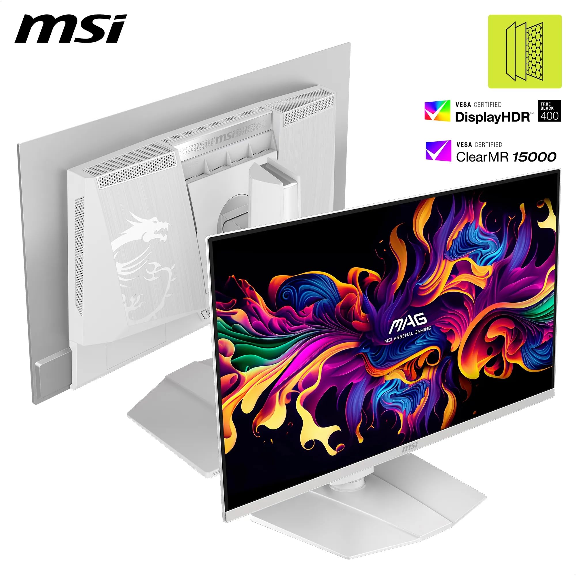Msi Mag 272Qpw Qd-Oled Gaming Monitor Rear Connectivity Panel Showing Displayport, Hdmi, And Usb-C Ports