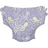 green sprouts Baby Toddler Eco Ruffle Snap Swim Diaper - Lavender Octopus - 24mo