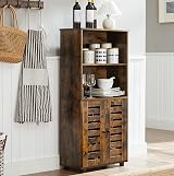 VASAGLE Floor Standing Cabinet with Louvered Doors Rustic Brown BBK161T01 view 6
