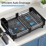 KINGRACK Extendable Dish Drainer Rack Stainless Steel Black view 5