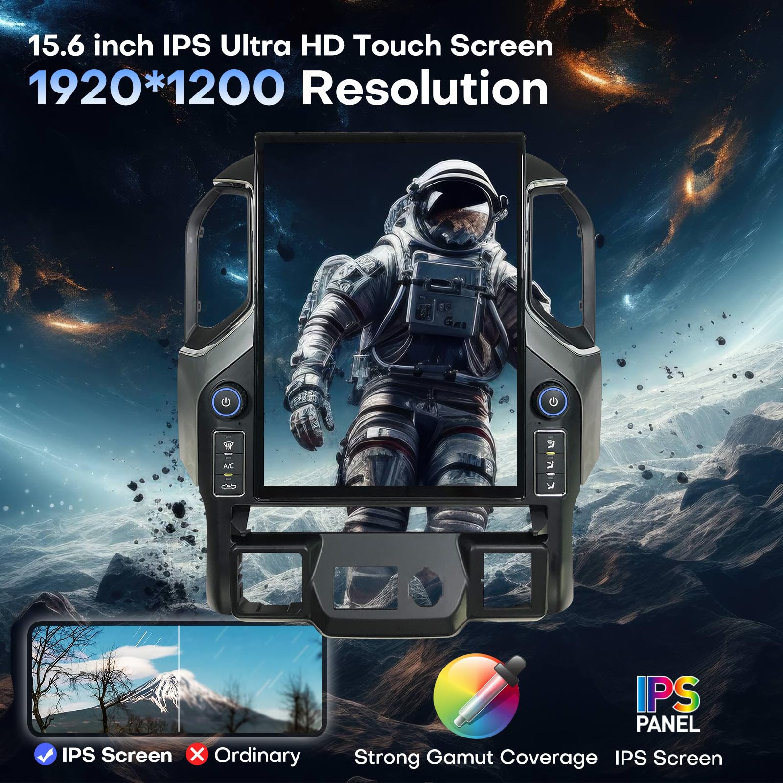 15.6 Inch Android Car Radio for GMC Sierra & Chevrolet Silverado 2019 2020 2021 2022 2023, Wireless CarPlay & Android Auto, GPS Navigation, 8G RAM + 128GB ROM, Retains Original Controls & Functions