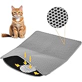 Y-jiayol Cat Litter Mat ，60x45cm Double-Layer Honeycomb Design, Waterproof & Urine-Proof, Traps Litter to Keep Floors Clean(G