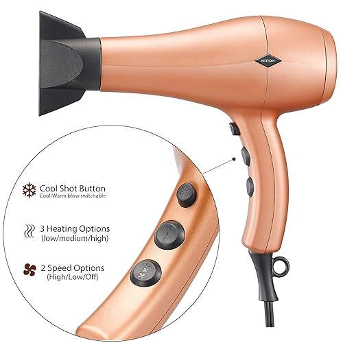 NITION Negative Ions Ceramic Hair Dryer with Diffuser(Large Size